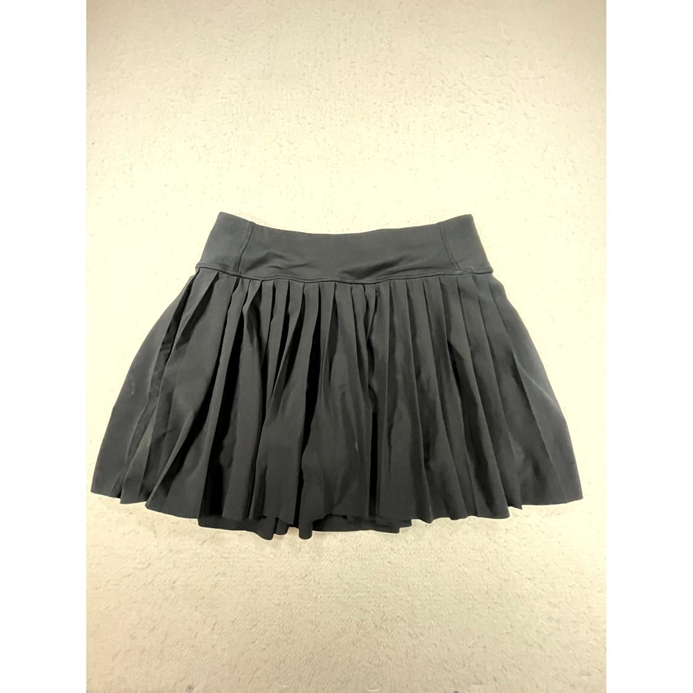 Athleta Elevate Skort Womens Medium Black Stretch Pleated Tennis Golf Athletic